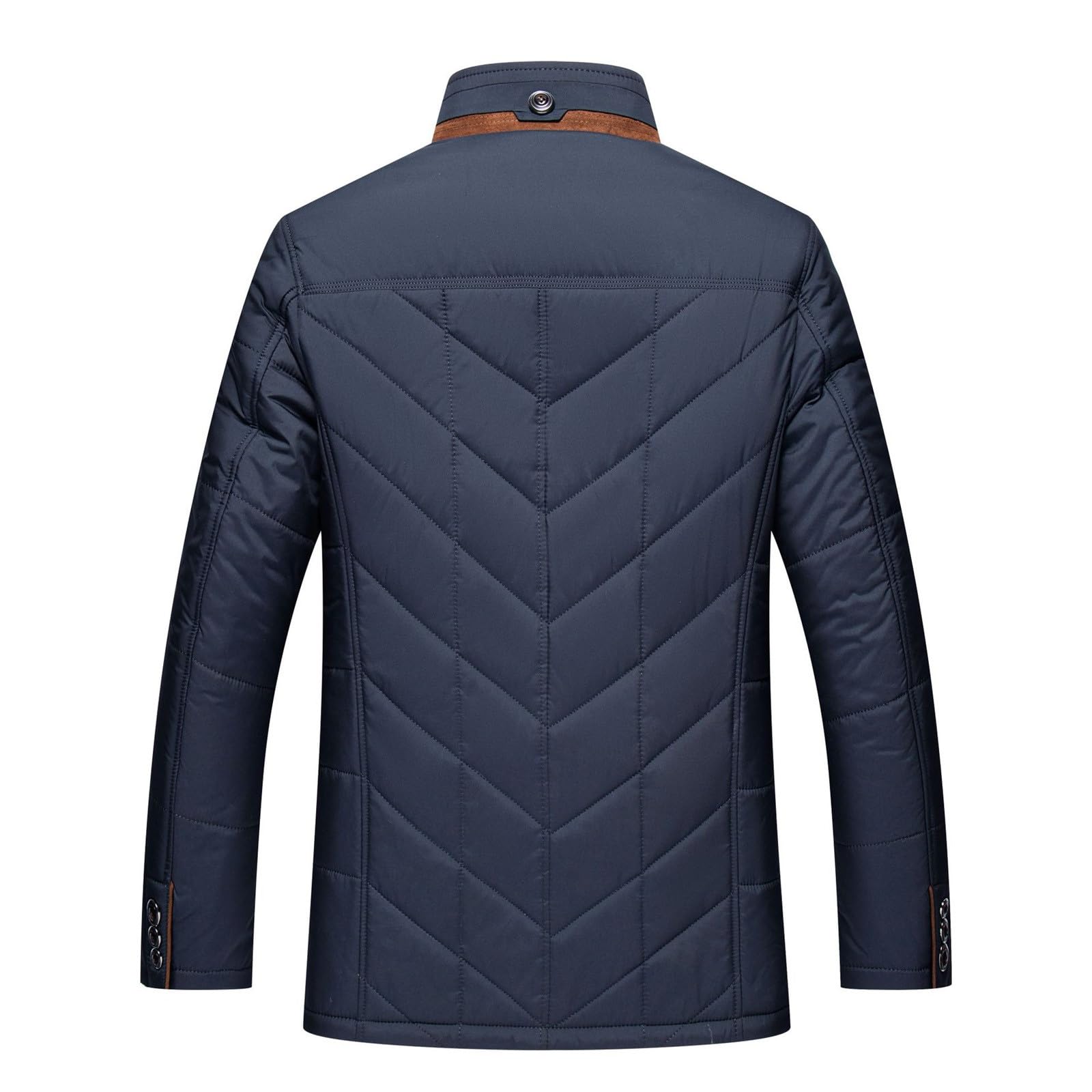 Veste matelassée pour homme - Veste demi-saison avec col montant - Veste demi-saison - Veste d'extérieur zippée - Veste chaude d'hiver pour homme