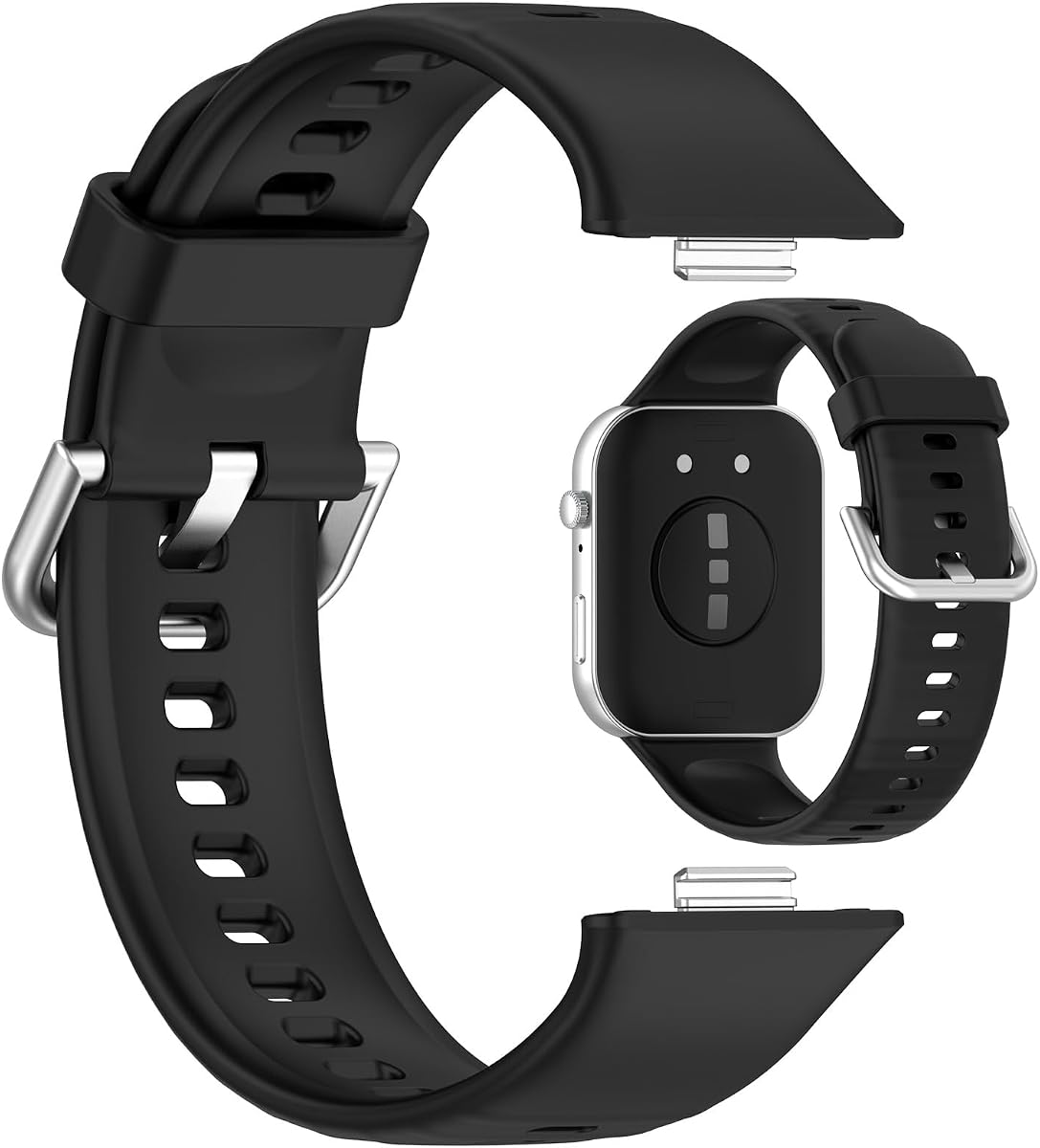MOTONG Compatible with Huawei Watch Fit 4 Replacement Band - Repalcement Silicone Wrist Strap Band Compatible with Huawei Watch Fit 4/3/4 Pro(Black)