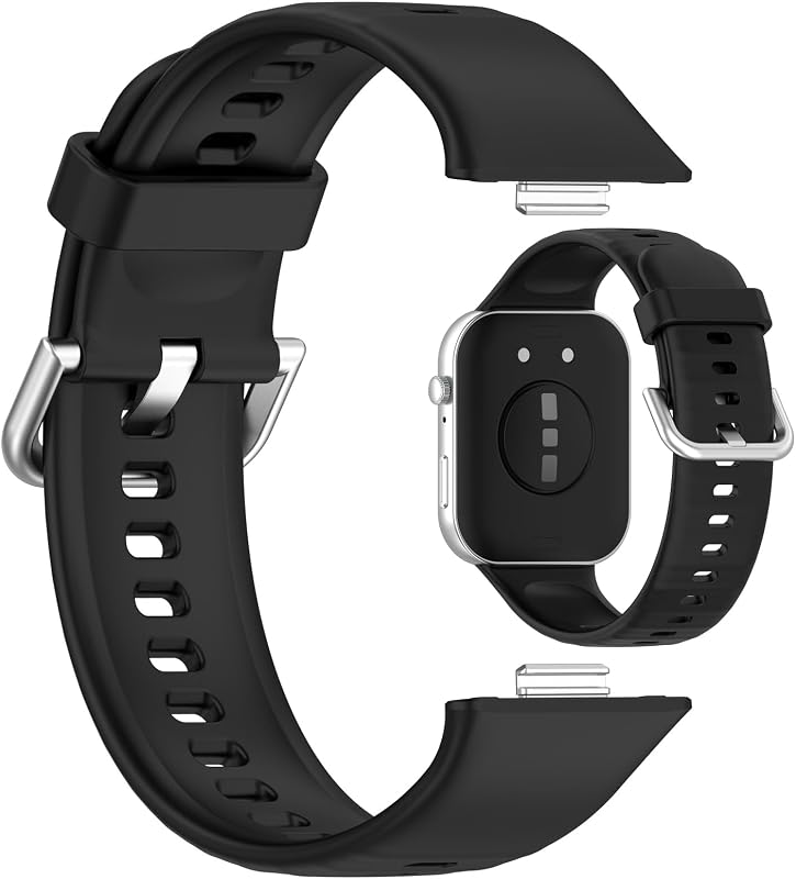 MOTONG Compatible with Huawei Watch Fit 4 Replacement Band - Repalcement Silicone Wrist Strap Band Compatible with Huawei Watch Fit 4/3/4 Pro(Black)