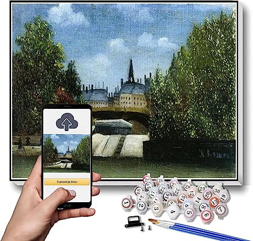 Paint by Numbers Kits for Adults and Kids L ILE De La Cite Painting by Henri Rousseau Arts Craft for Home Wall Decor