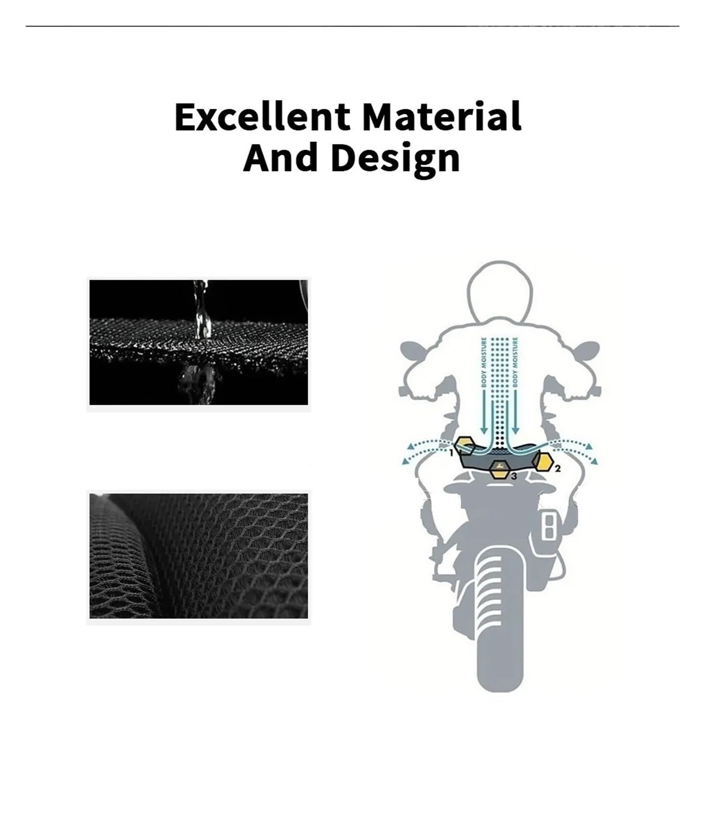 Motocicletta‌ copri Sella Coprisella Cuscino Del Sedile Di Protezione Passeggero Per V-strom DL 800 DE DL800 RE Per La Copertura Antiscivolo Traspirante Per Motociclette Per Adventure