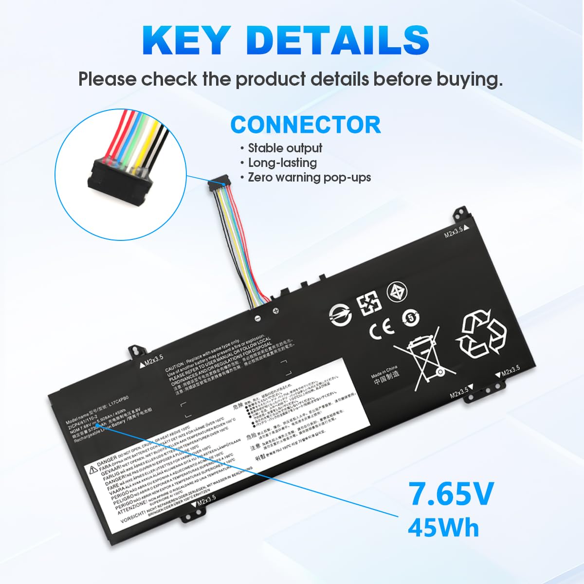 L17C4PB0 Laptop-Batería para Lenovo Yoga 530-14IKB 530-14ARR IdeaPad 530S-14ARR 530S-14IKB 530S-15IKB Flex 6-14ARR 6-14IKB XiaoXin Air 14IKBR 14IWL 14ARR 15IKBR 15ARR 15IWL L17C4PB2 L17M4PB0