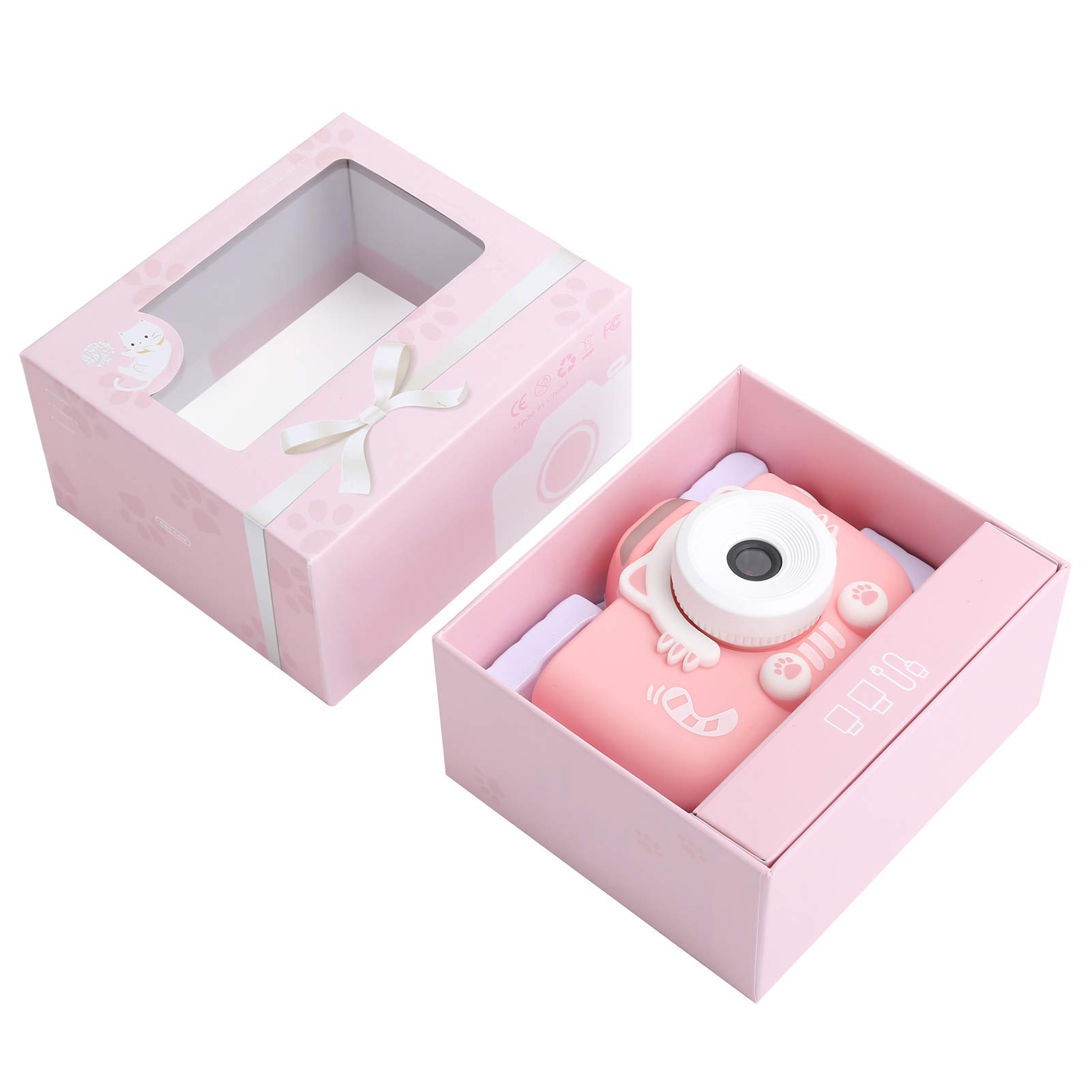 Kids Selfie Camera, Face Recognition Smart Focus HD Video Camera LED Flash WiFi for Kids Birthday Gifts