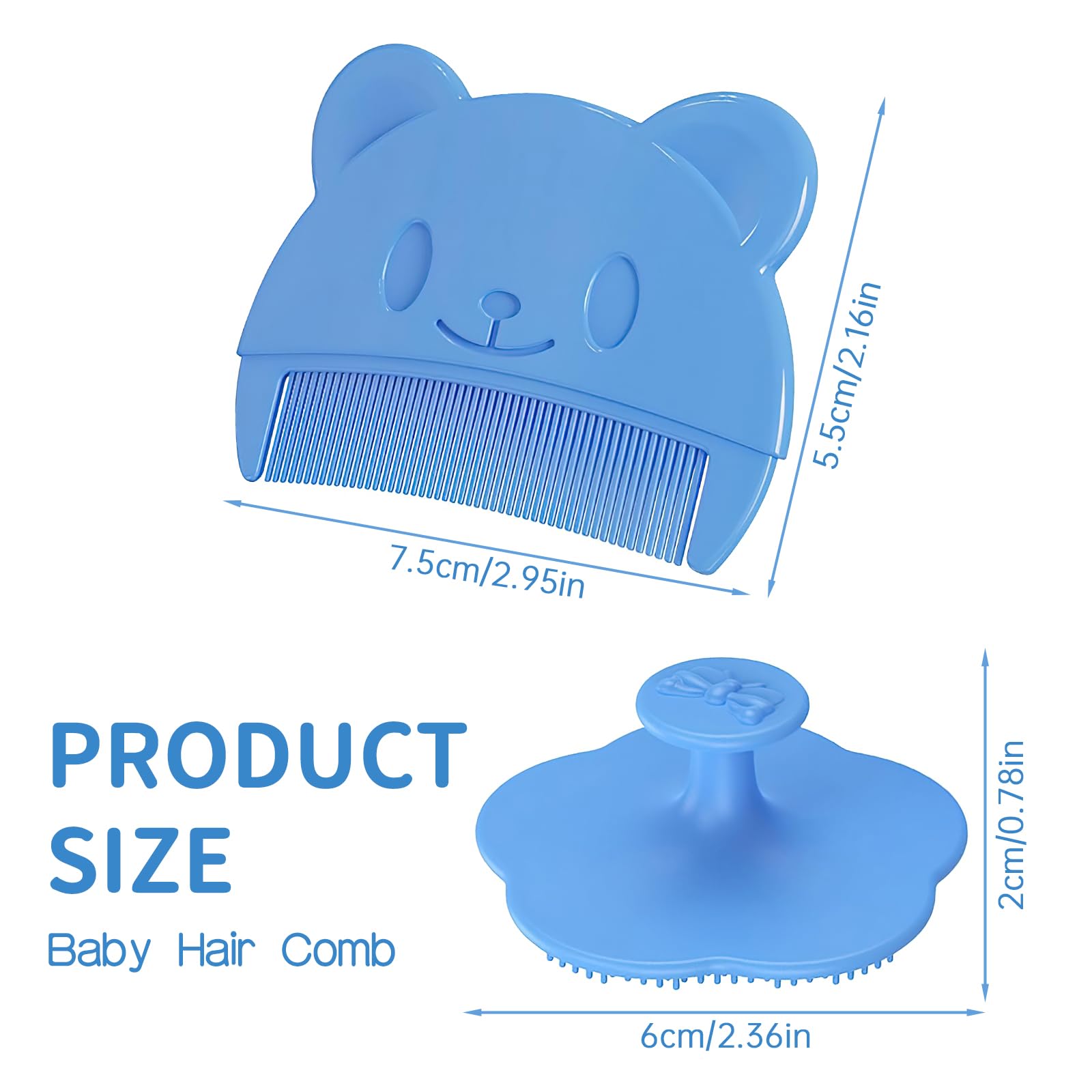 Set 3 Pezzi Spazzole E Pettini Per Neonati - Morbido Silicone Per Massaggio E Cura Capelli - Foto 14