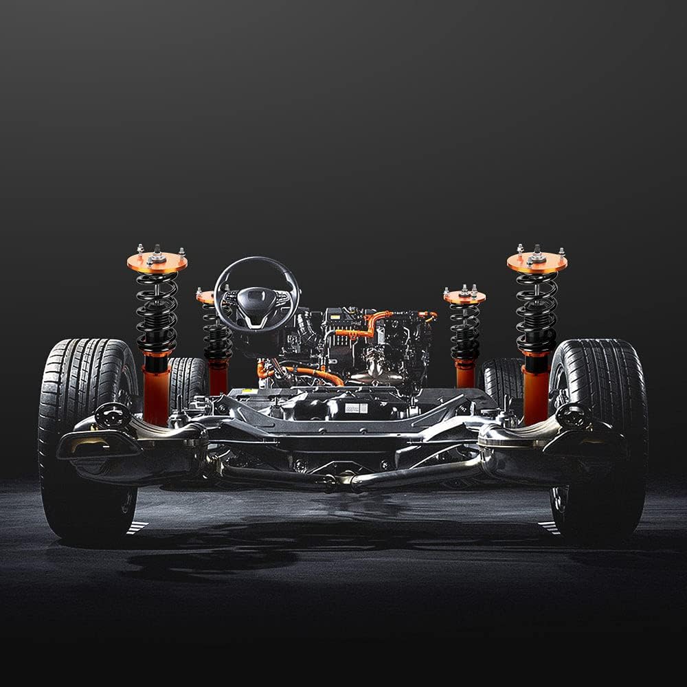 Coilovers Spring Shock Absorber Struts for Lexus SC300 SC400 1992-2000 for Toyota Supra 1993-1998 Coil Overs Springs Suspension Shocks - Red (Non adj. damper & Golden)