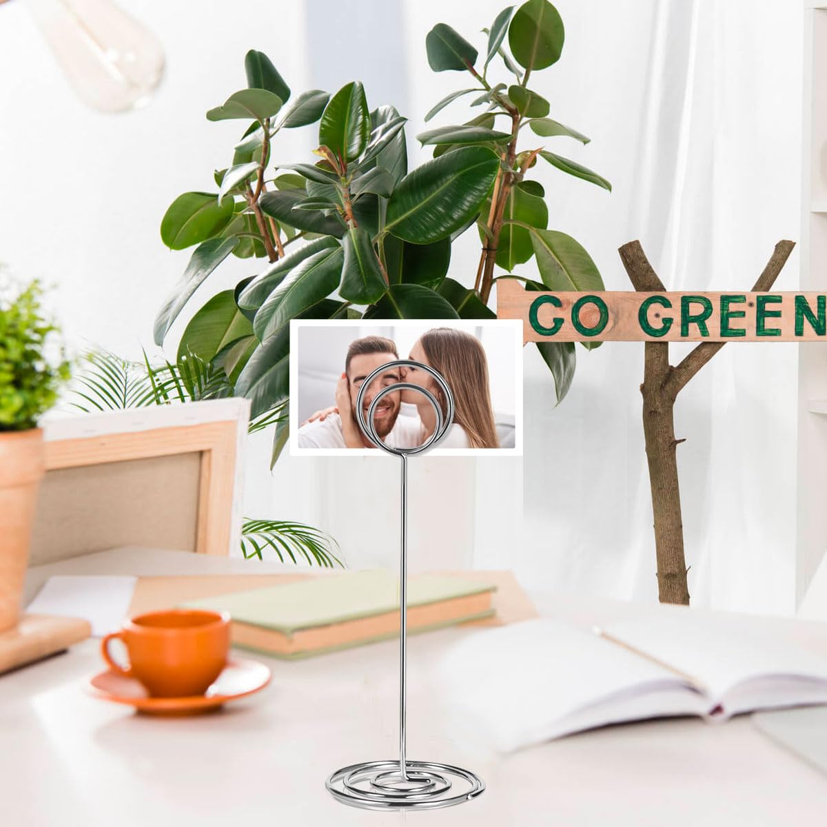 Paquete de 24 soportes para números de mesa de 8.75 pulgadas, soporte simple para tarjetas de mesa, delicado soporte para tarjetas de nombre de mesa, soporte reutilizable para notas de mesa para