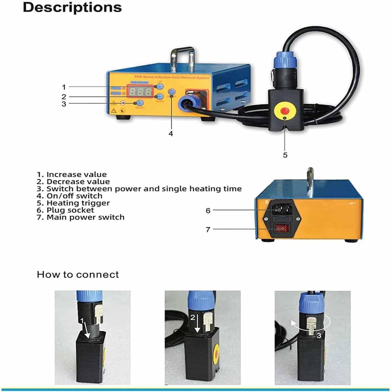 Auto Body Dent Repair Kit - 1380W Electromagnetic Induction Heater for Car Dent Pulling, Soft & Hail Dents Removal Tool, Professional DIY Auto Repair Equipment
