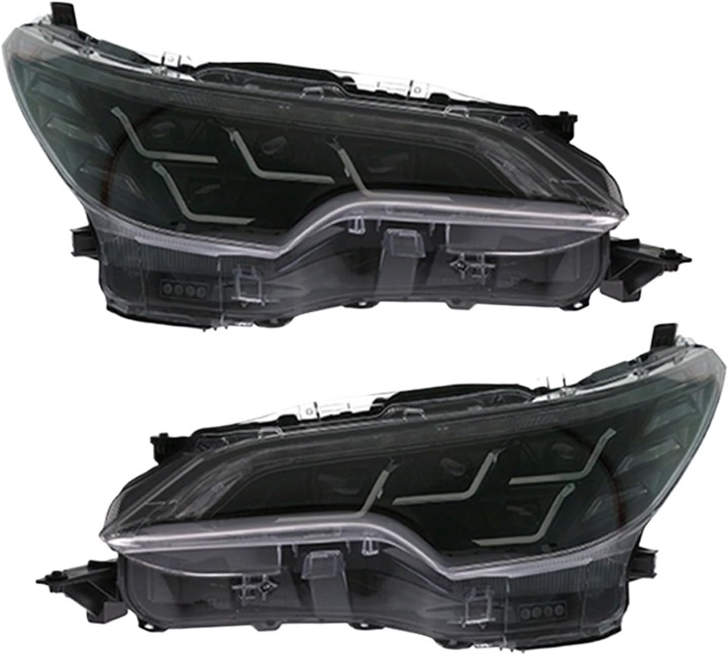 Headlight Compatible For Toyota Fortuner 2016-2020 Angel Wings Design Front Lamp Automobile Full LED Highlight DRL Upgrade Accessories