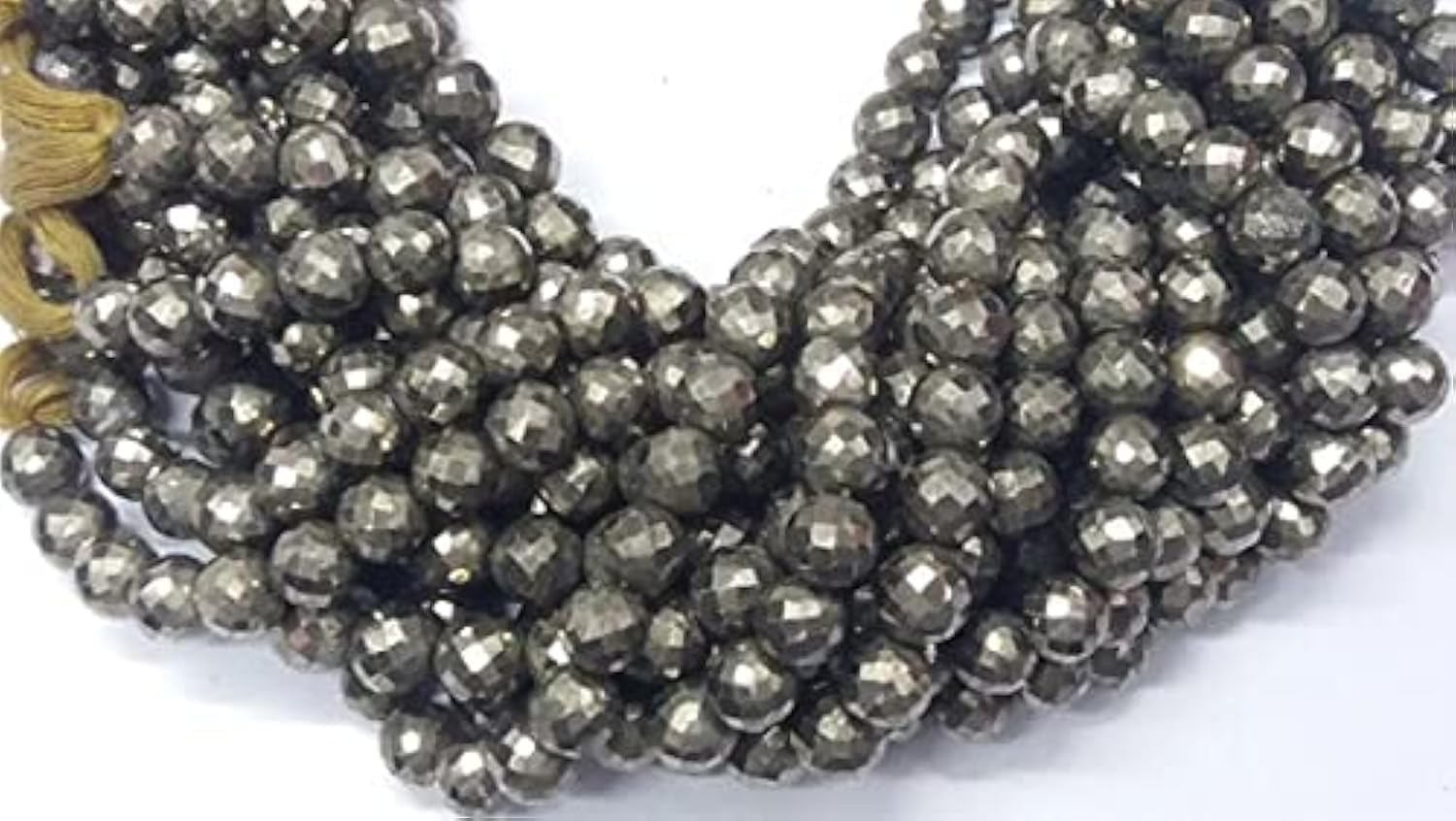 Perles pyrite naturelle 10mm rondelles facettées pour fabrication collier bracelet DIY