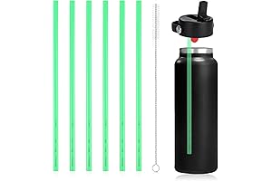 6PCS Straws Kit for Hydro Flask Wide Mouth Lid, Cyan Plastic Straws...