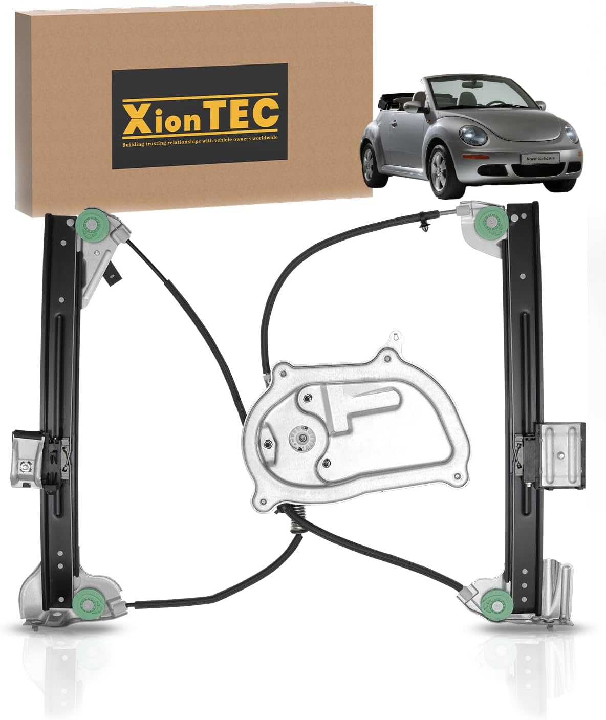 Power Window Regulator Without Motor, Front Left Driver Side, Compatible with Volkswagen Beetle Convertible 2003 2004 2005 2006 2007 2008 2009 2010, Replaces# 1Y0837461F 1Y0837461B