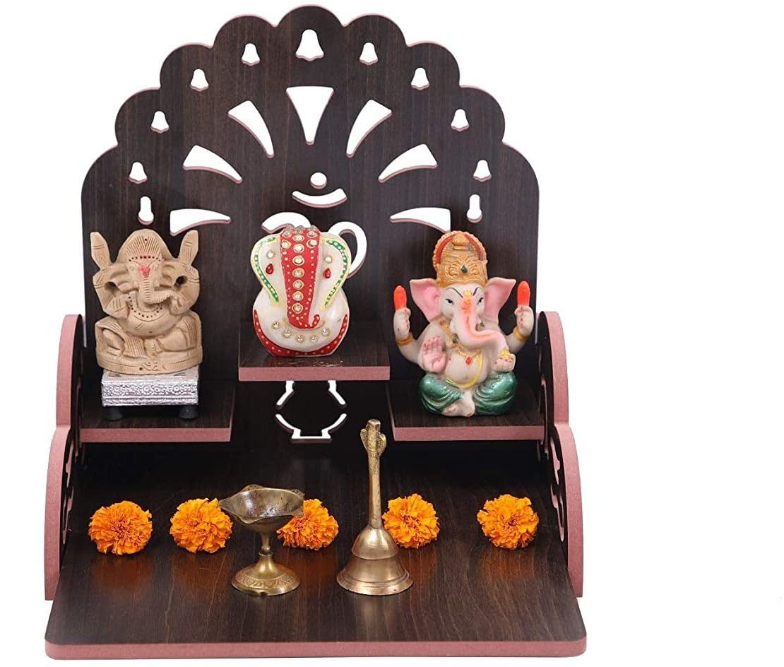 SHRI RADHEY Traders Wooden Home Temple, Crafted Elegance for Your Spiritual Space Like Home, Office, Shop 346