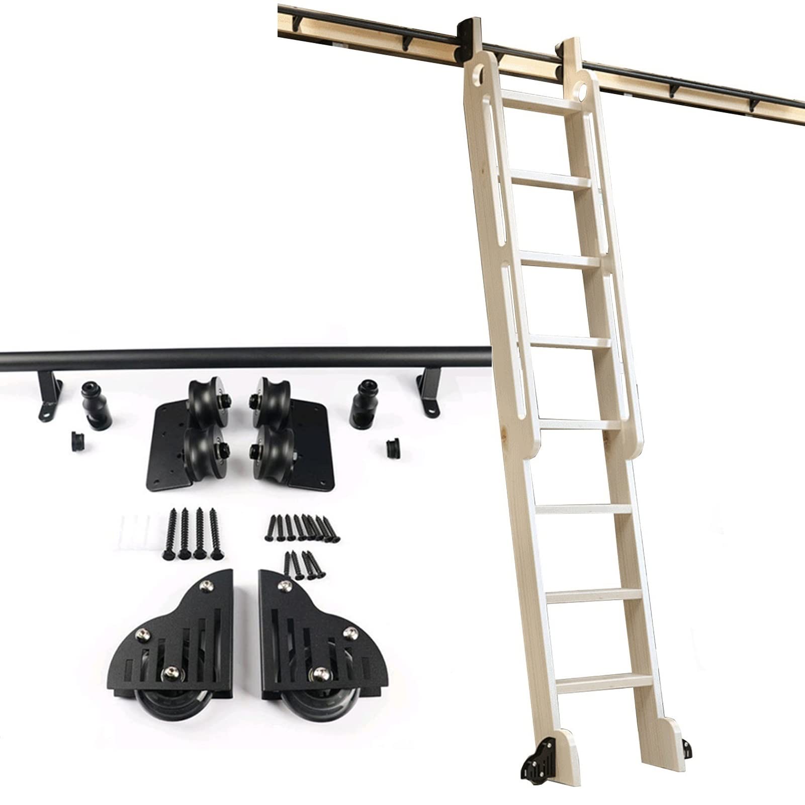 Rockler Black End Caps For Rolling Library Ladder Track - Steel & Aluminum, Prevents Sliding