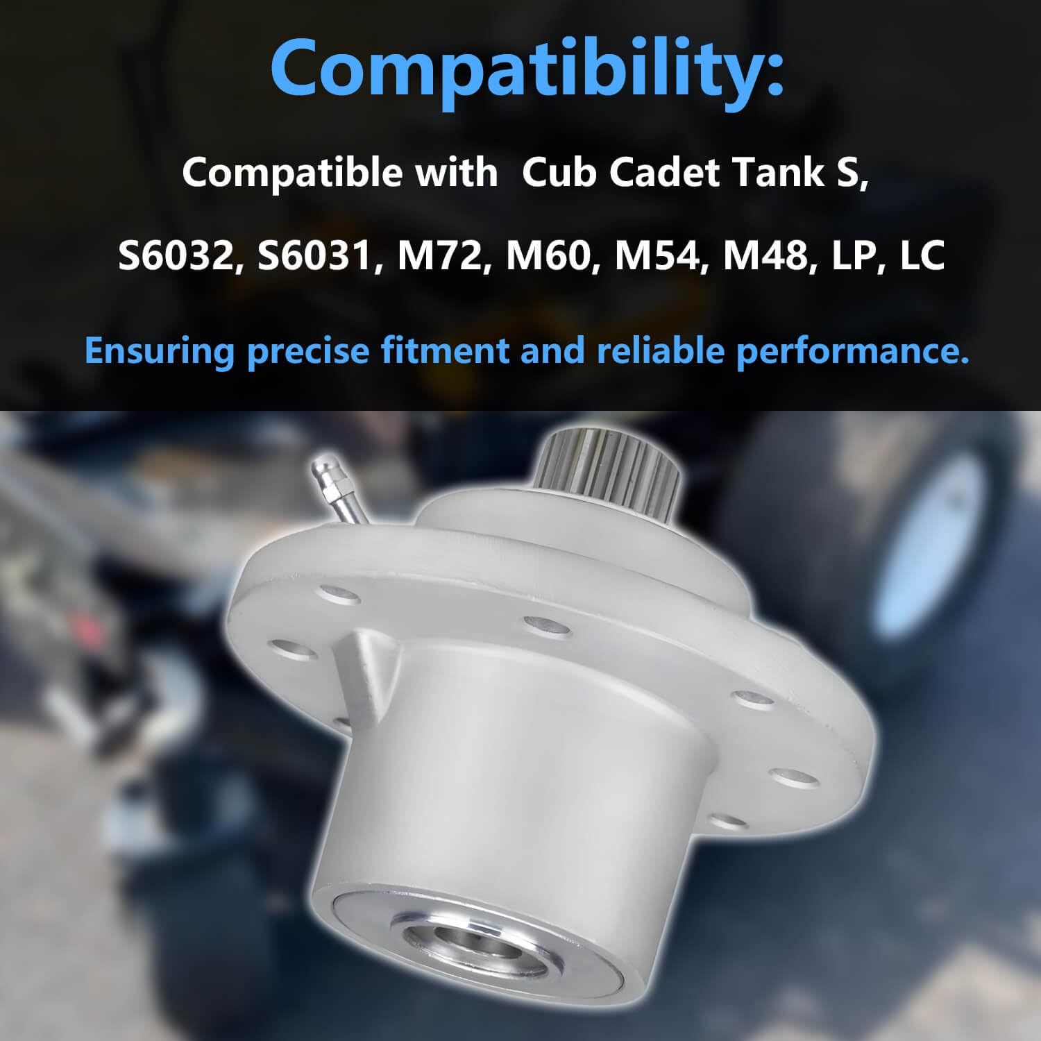 918-05125 918-05132 - Conjunto de husillo de hoja de cortacésped compatible con Cub Cadet Tank S S6031 S6032 M72 M60 M54 M48 LP LC, repuesto de husillo de cuchilla de cortacésped # 01003532P