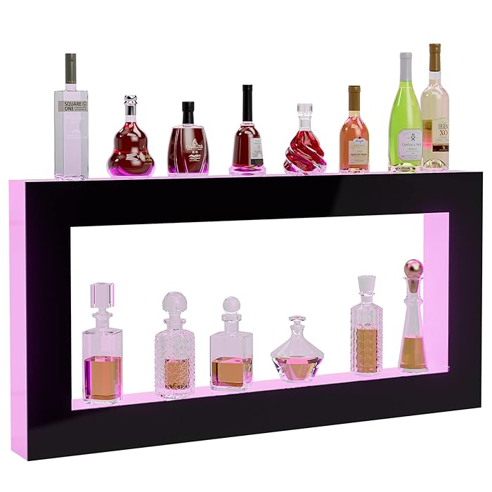 Buy Oarlike LED Liquor Bottle Display Shelf 48 in Floating WallMounted