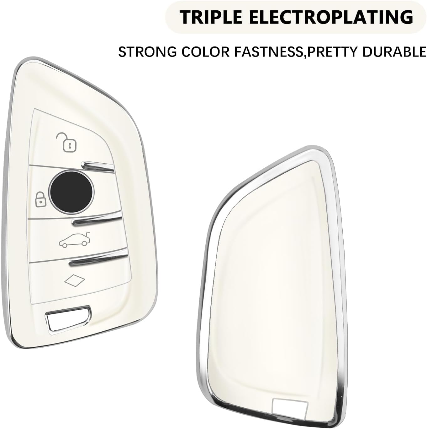 QBUC for BMW Key Fob Cover with Leather Keychain,for BMW 2 5 6 7 Series X1 X2 X3 X5 X6 X7 Premium Soft TPU Key Fob Holder - Image 3