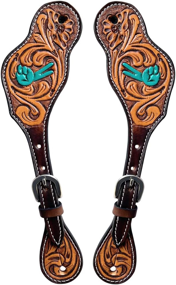 Leather Spurs Straps for Adults Western Womens Spur Horse Riding Barrel Racing Show and Rodeo Strap Adult Women