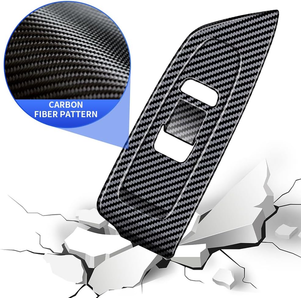 Car Door Power Window Lift Switch Protection Panel for Subaru Forester 2025 2026 Auto Interior Decorations Accessories Armrest Side Pull Handle Trim Cover Carbon Fiber Style Kit 4Pcs