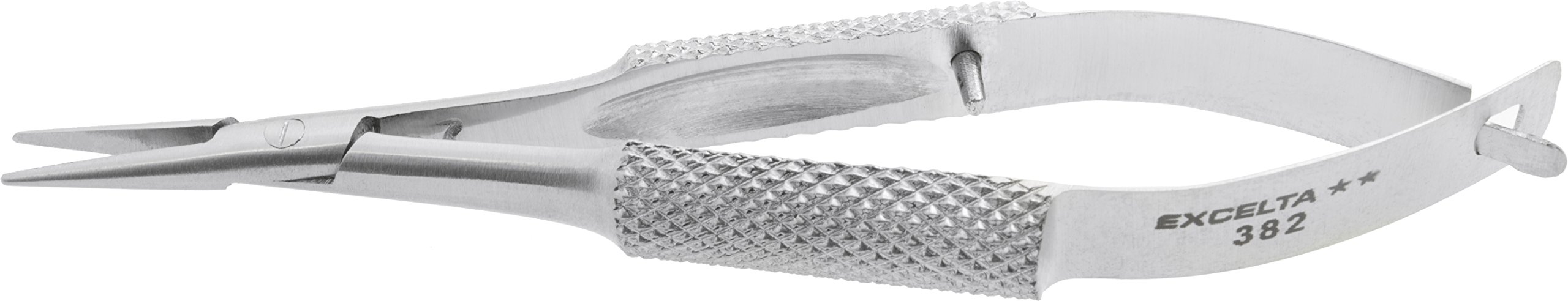 Excelta - 382 - Pliers - Micro - Straight - Two Star - SS - Self Opening, 0.145" Height, 0.48" Wide, 3" Length