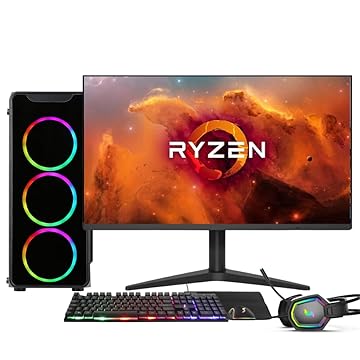 PC GAMER COMPLETO AMD RYZEN 7 5700G, GRÁFICOS RADEON VEGA 8, 16GB DDR4, SSD 512GB, FONTE 500W, MONITOR 21.5" 75HZ, 3GREEN FORCE - 3F-016