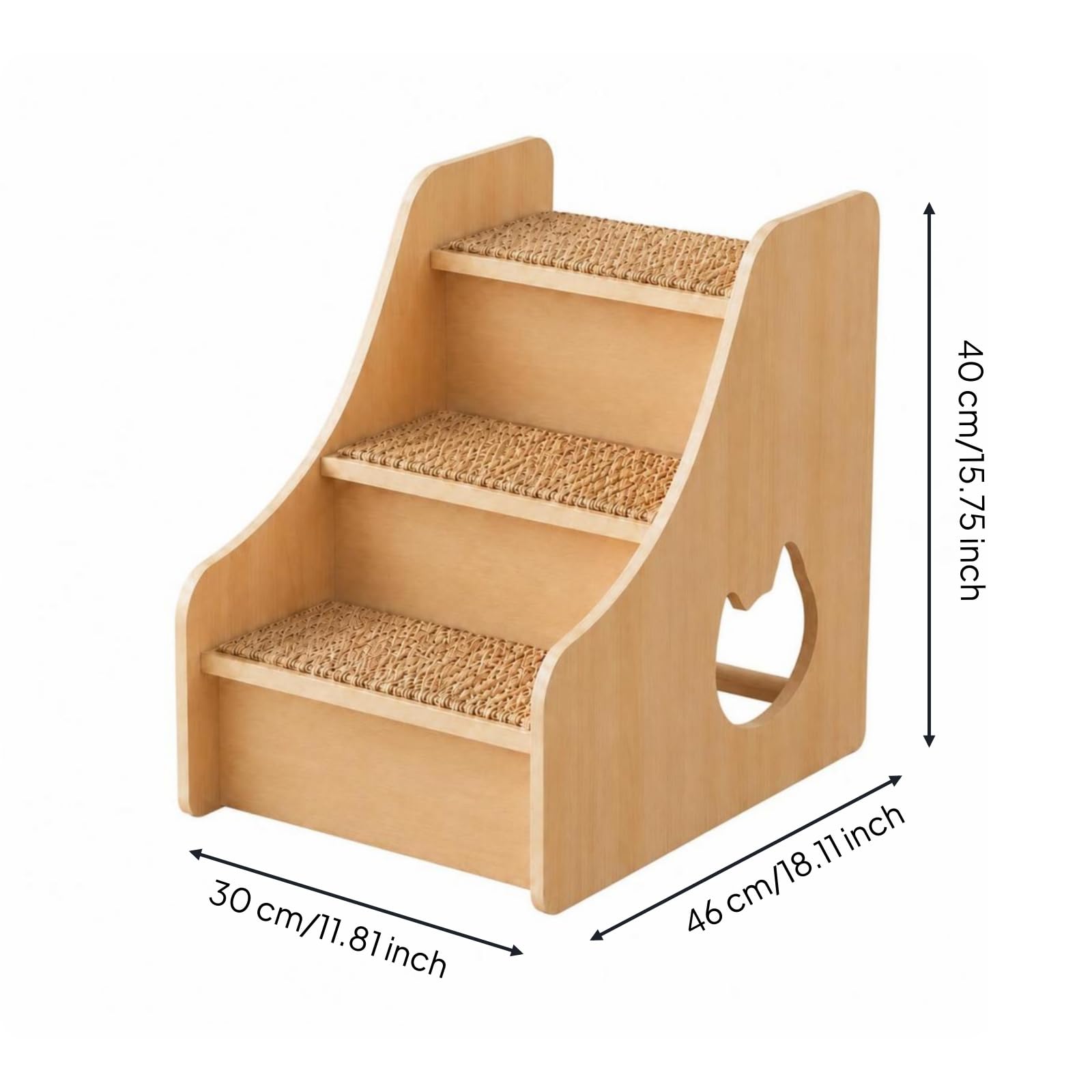 Scaletta per Letto Robusto, 30 Cm X 46 Cm X 40 Cm | Superficie Antiscivolo Intrecciata, Scaletta per Cani, Robusta, Soggiorno