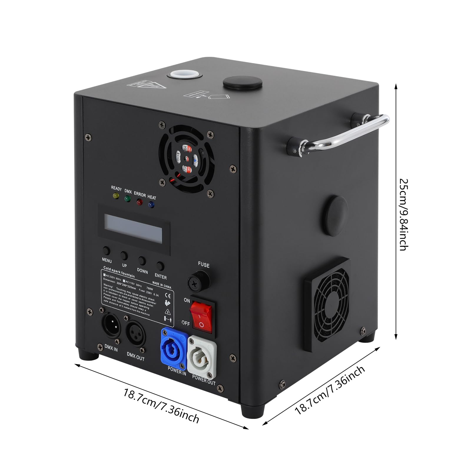 2 Stück Cold Spark Maschinen, 700W Pyrotechnikmaschinen, Elektronische Fernsteuerung Sparkler Pyrotechnik, Tragbares Funkenmaschine für Bühnen, Hochzeiten, Heiratsanträge