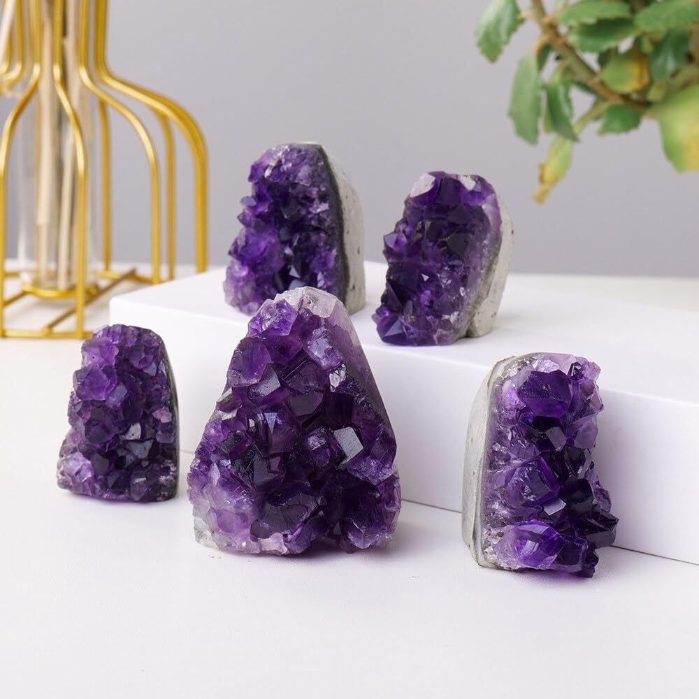 Racimo de Amatista de Cuarzo Natural, geoda de Cristal púrpura Irregular, Piedra Preciosa, pequeño Adorno, Regalos, 1 ud. Inicio Colecciones(Size:70-100g)