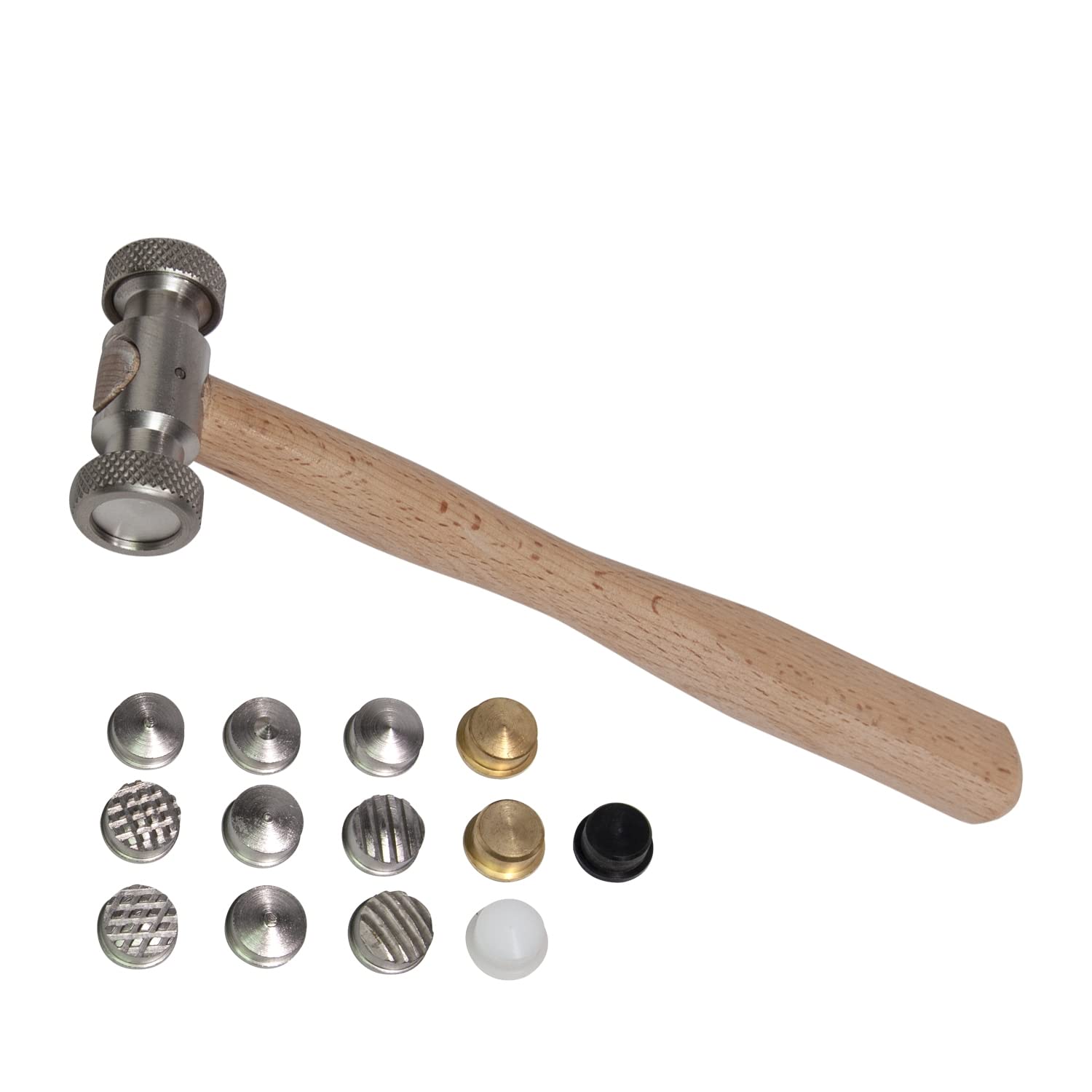 Interchangeable Hammer Set with 13 Faces Texturing Metal Forming Jewelry Pattern Making Hammering Tool