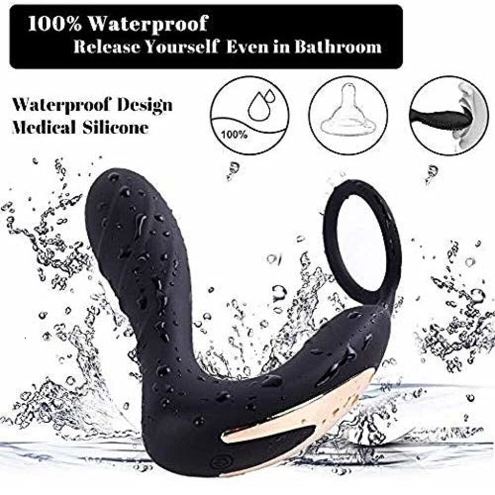 Plug anale Plug anale telecomandato senza fili con vibratore anale del massaggiatore della prostata maschio dell'anello del silicone 10 giocattoli adulti del sesso di velocità
