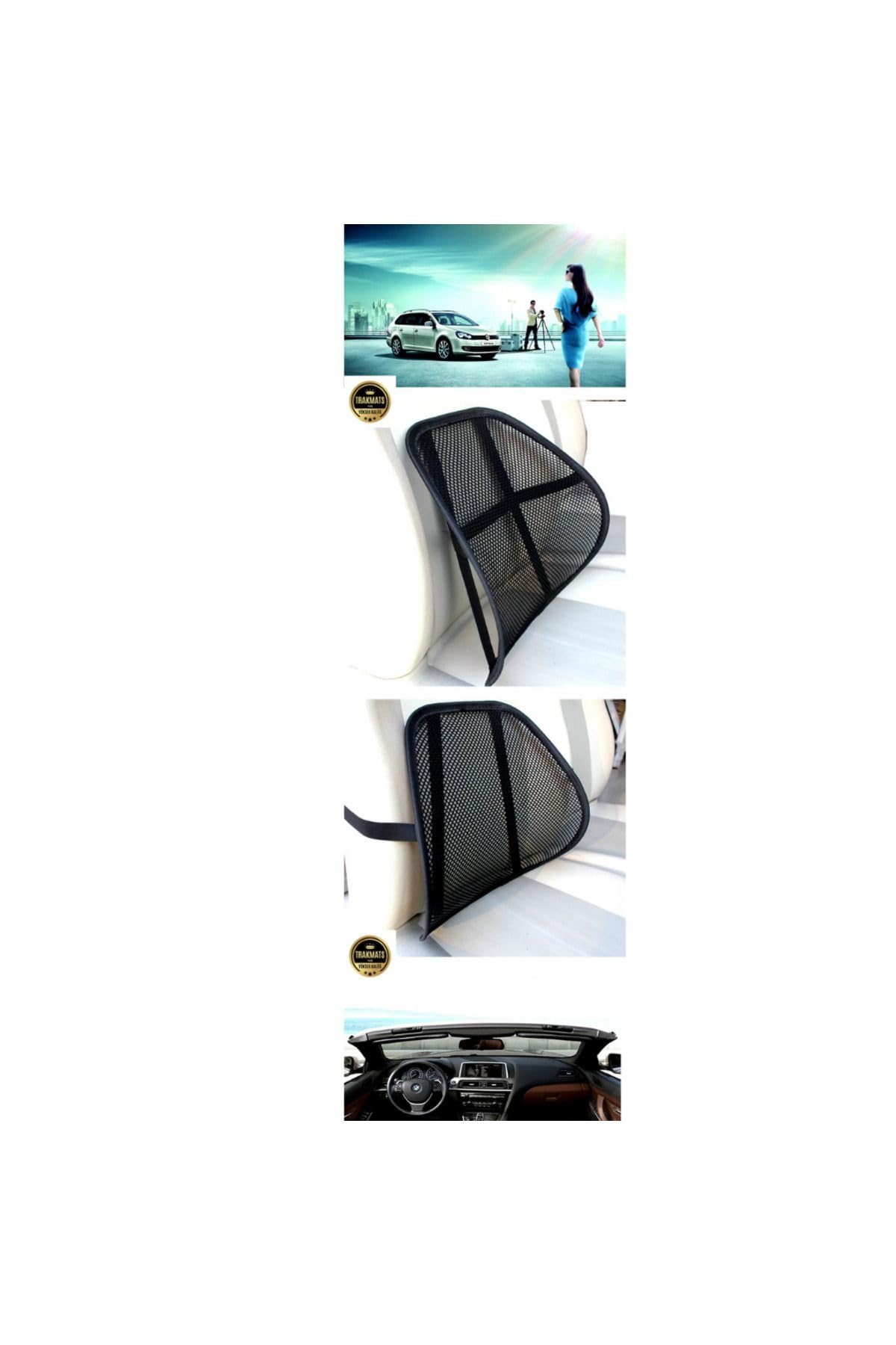 TRAKMATS BMW İX3 2021-2024 Fileli Oto Bel Desteği - File Terletmez Bel Arkası Sırtlık