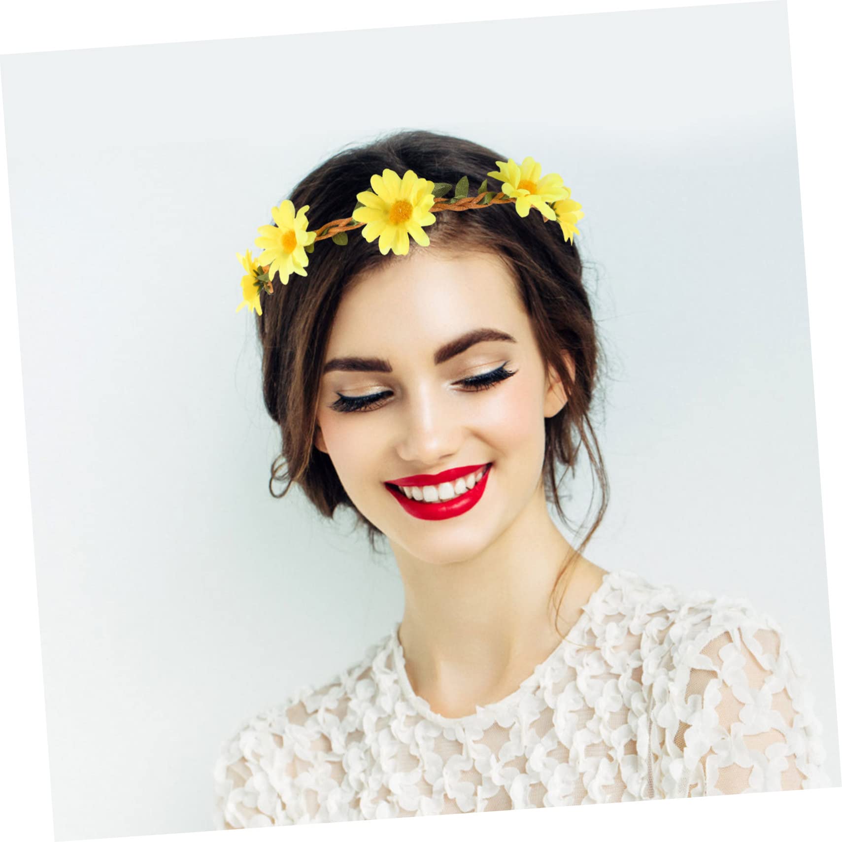 minkissy 40pezzi Fasce Per Regolabili Con Girasoli Per Donne Coroncine Decorativa Per Matrimonio e Festival Accessorio Elegante e Leggero