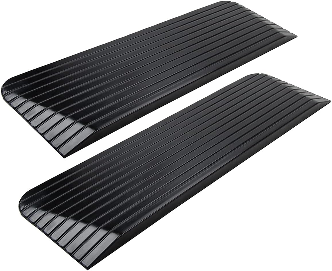 ScinoTec 1.5" Rise Solid Rubber Power Wheelchair Threshold Entry Ramp Doorway 2 Pack (1.5" Rise, 2 Pack-Black) : Industrial & Scientific