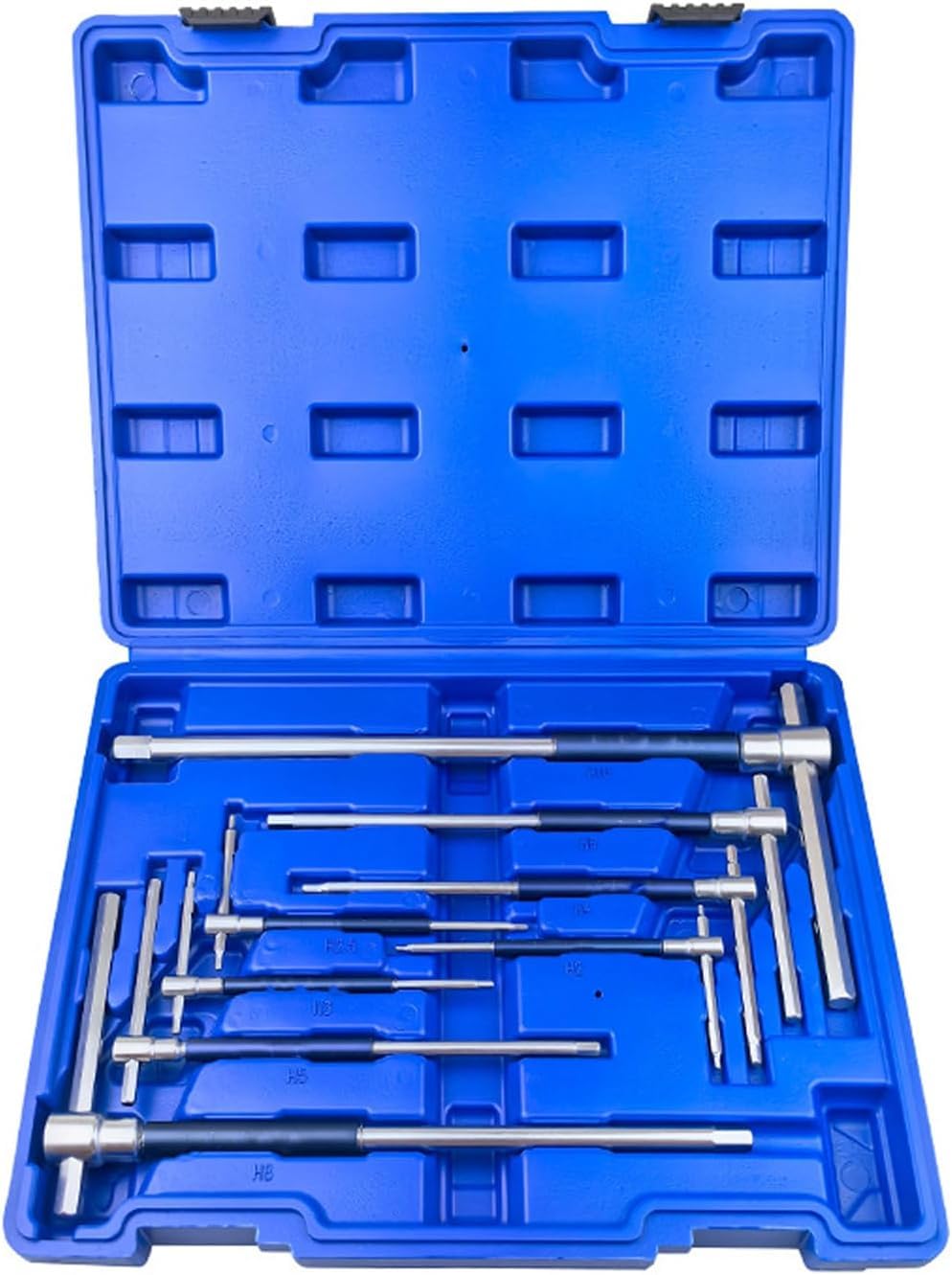 TANIASHOP Serie 8 Chiavi Esagonali da 2-10mm con impugnatura a T Asta Scorrevole Chiavi a Brugola Esagonali con impugnatura a T Maniglia a Rotazione Rapida Acciaio Cromo Vanadio
