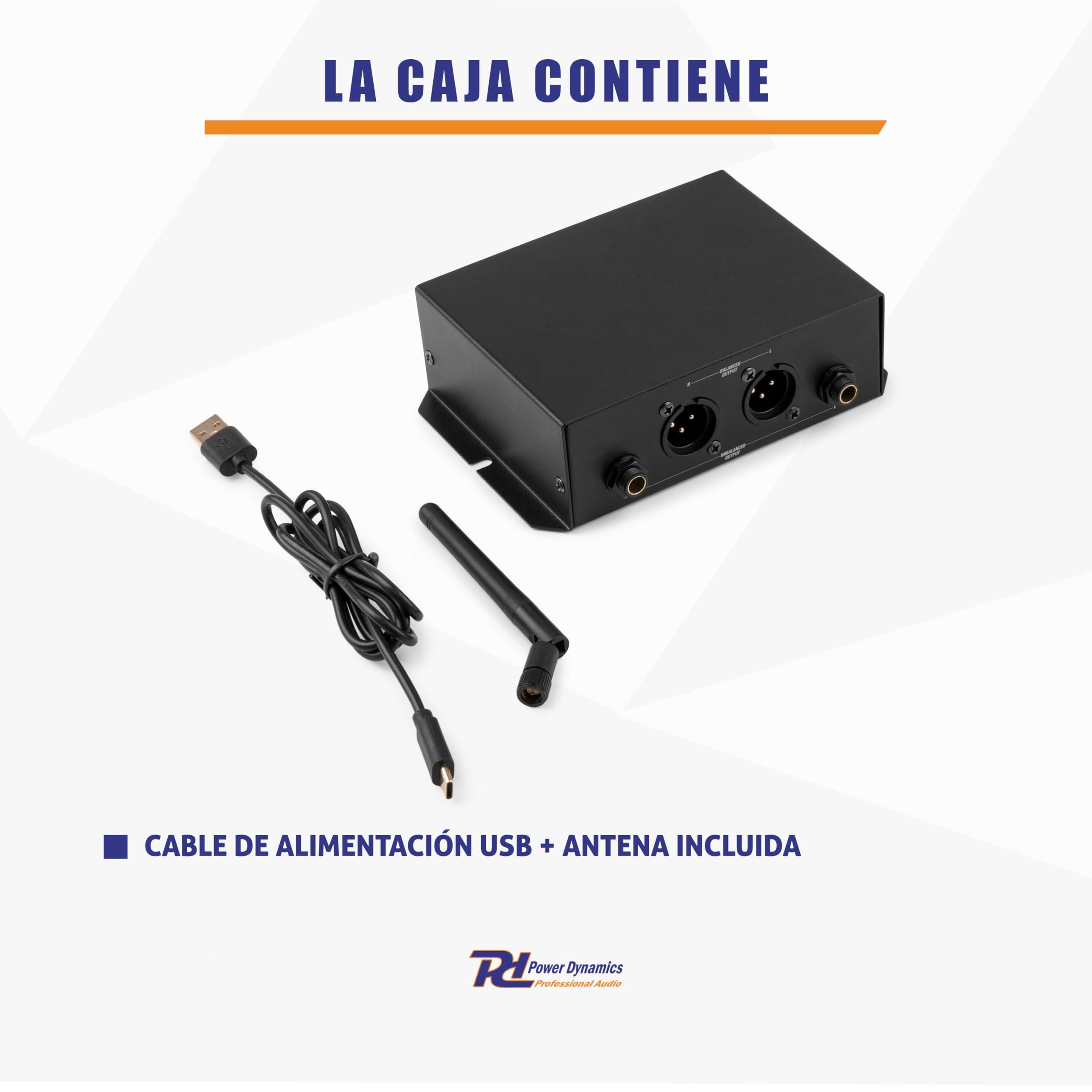 Power Dynamics PDX40 Adaptador Bluetooth estéreo, Receptor de Audio inalámbrico para Sistema estéreo, tecnología BT 5.0, 30m de Alcance, Salida XLR, Entrada Jack 6.3, Receptor Bluetooth - Negro