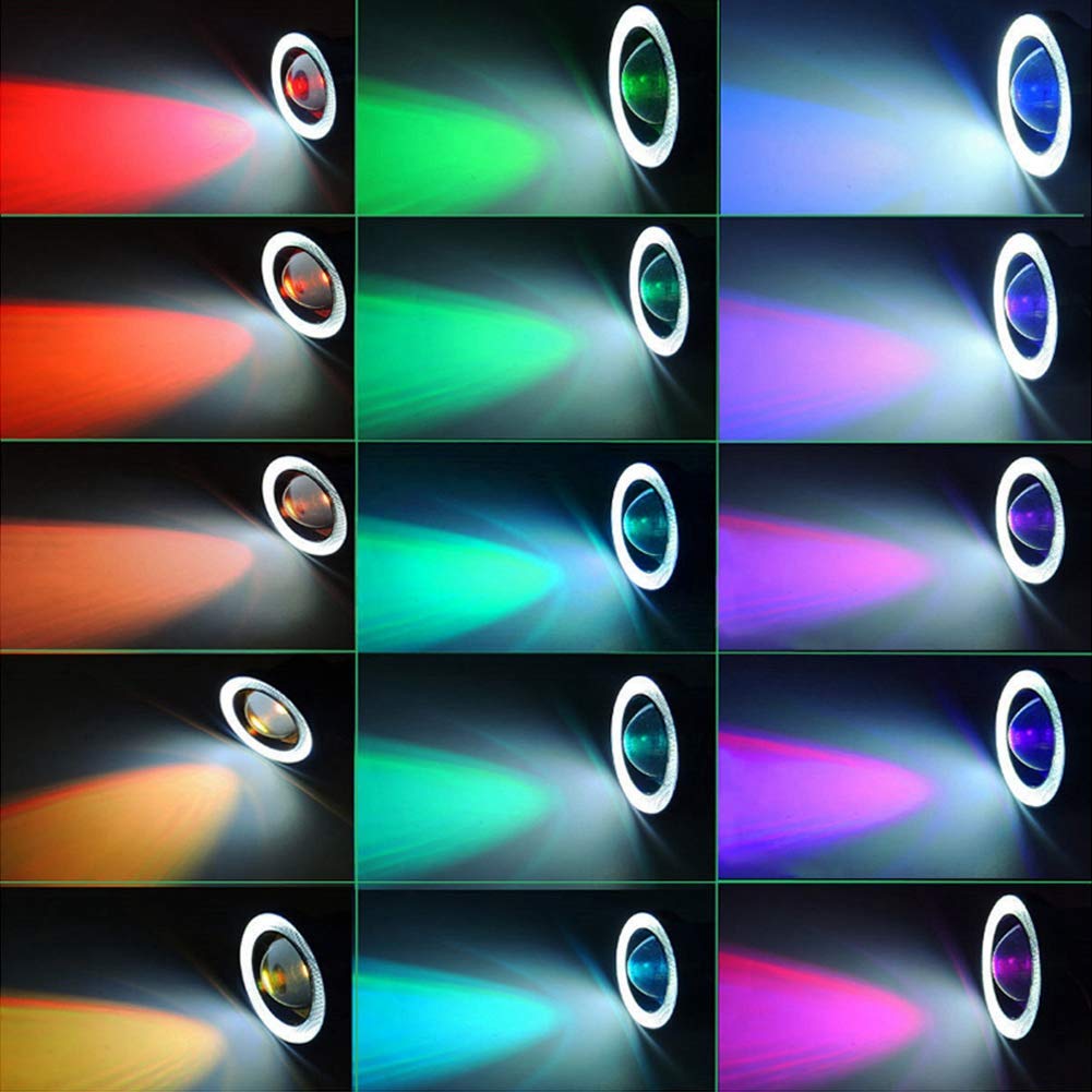 - Fendinebbia per auto, 30 W, RGB, LED COB Angel Eye, super luminoso, con telecomando