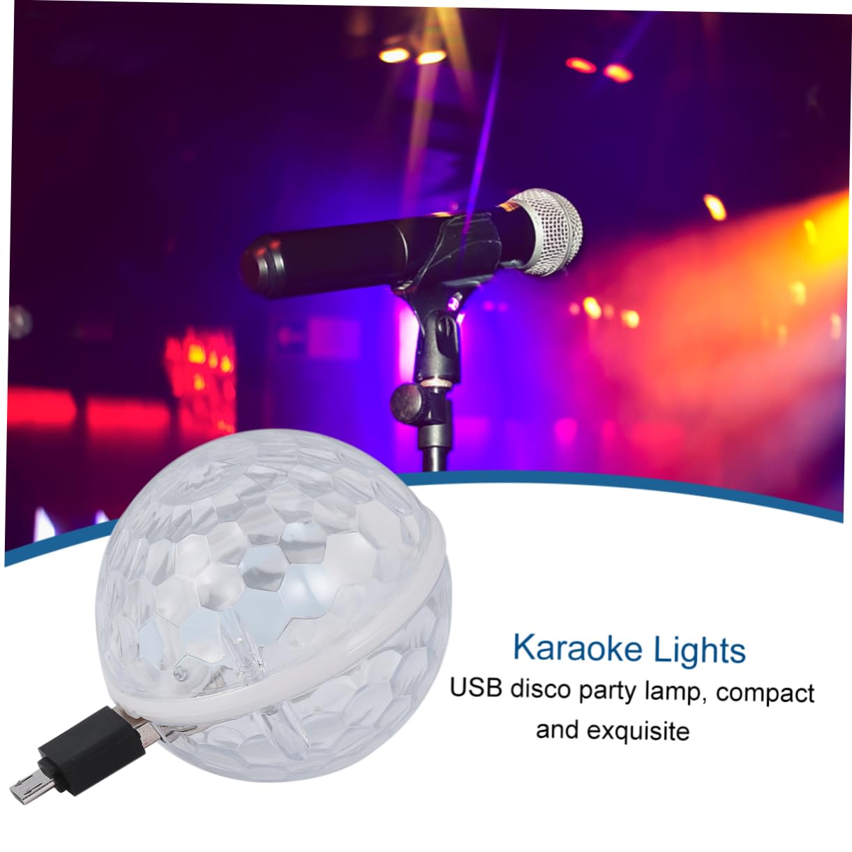 DIYEAH 1Pc USB Disco Ball Light Stage Light with Voice Control Portable Party Lamp for Disco Ktv Club and Home Decorations Celebration
