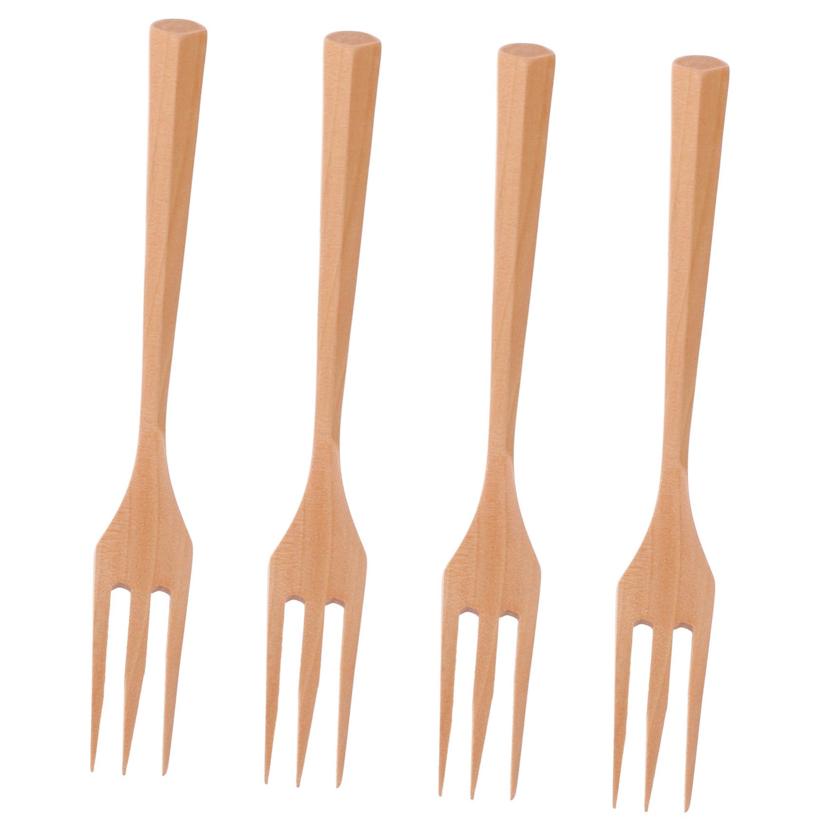 DECHOUS 4pcs Wooden Salad Fork Multifunctional Kitchen Utensils for Cooking Serving Elegant Design for Restaurants Home Use Versatile Wooden Forks