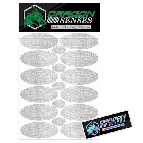 Dragon Grips Calm Strips for Anxiety Sensory Stickers (Clear, Pack of 1) - 46 Textured Stickers, Fidget-Friendly Sensory Strips for Calming & Soothing, Ideal for Special Needs, Made in USA