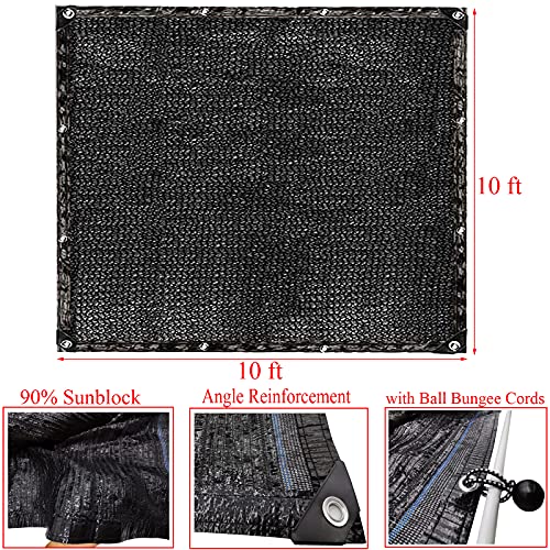 Dog Kennel Shade Cover 90% Sunblock Shading Cloth Net Mesh Tarp 10X10 Ft For Outdoor Large Pet Crate With 12 Ball Bungee Cords #TOP2