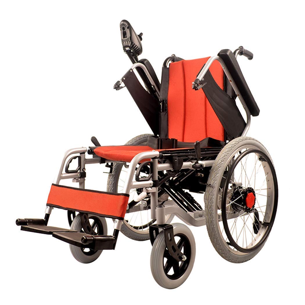 Silla de Ruedas Plegable portátil, Silla de Ruedas eléctrica Plegable, batería de polímero de Iones de Litio (20A) - para Ancianos y discapacitados