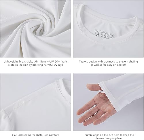 Miniatura 5 de Camisetas de manga larga para hombre, protección UV permanente UPF 50+, secado rápido, para senderismo, pesca, playa
