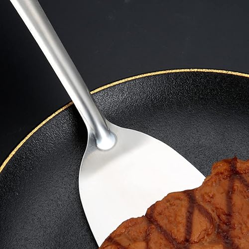 Miniatura 9 de Hemoton 4 espátulas de acero inoxidable ranuradas, espátulas antiadherentes de pescado para panqueques, huevos, utensilios de cocina para ollas,