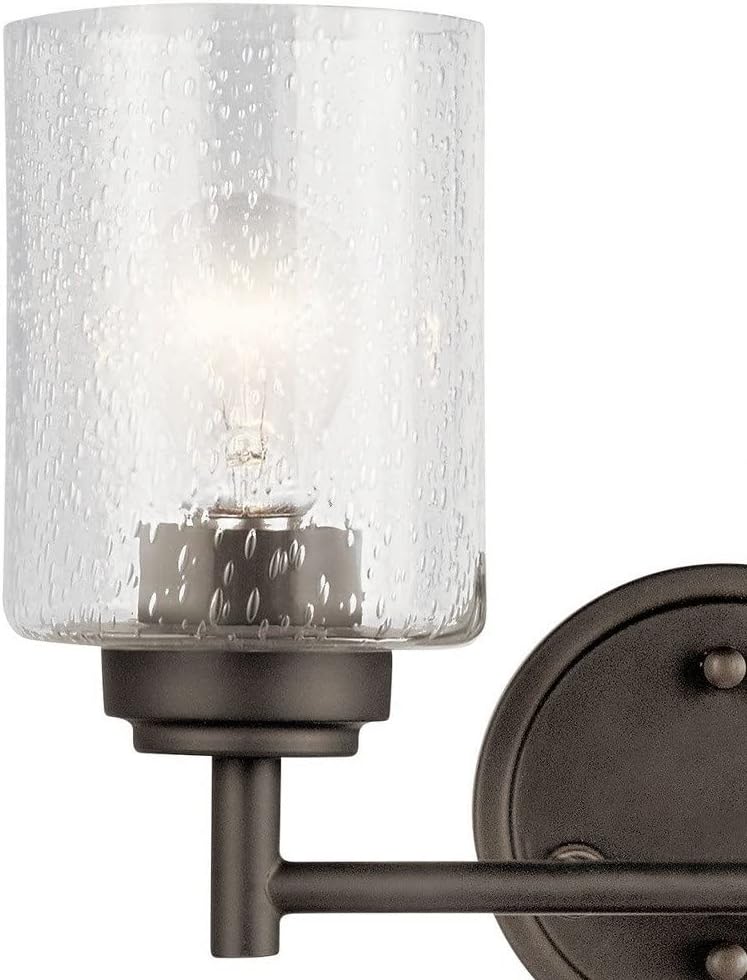 KICHLER 45885BK Winslow Vanity, 2-Light 150 Total Watts, Black, 12.75"