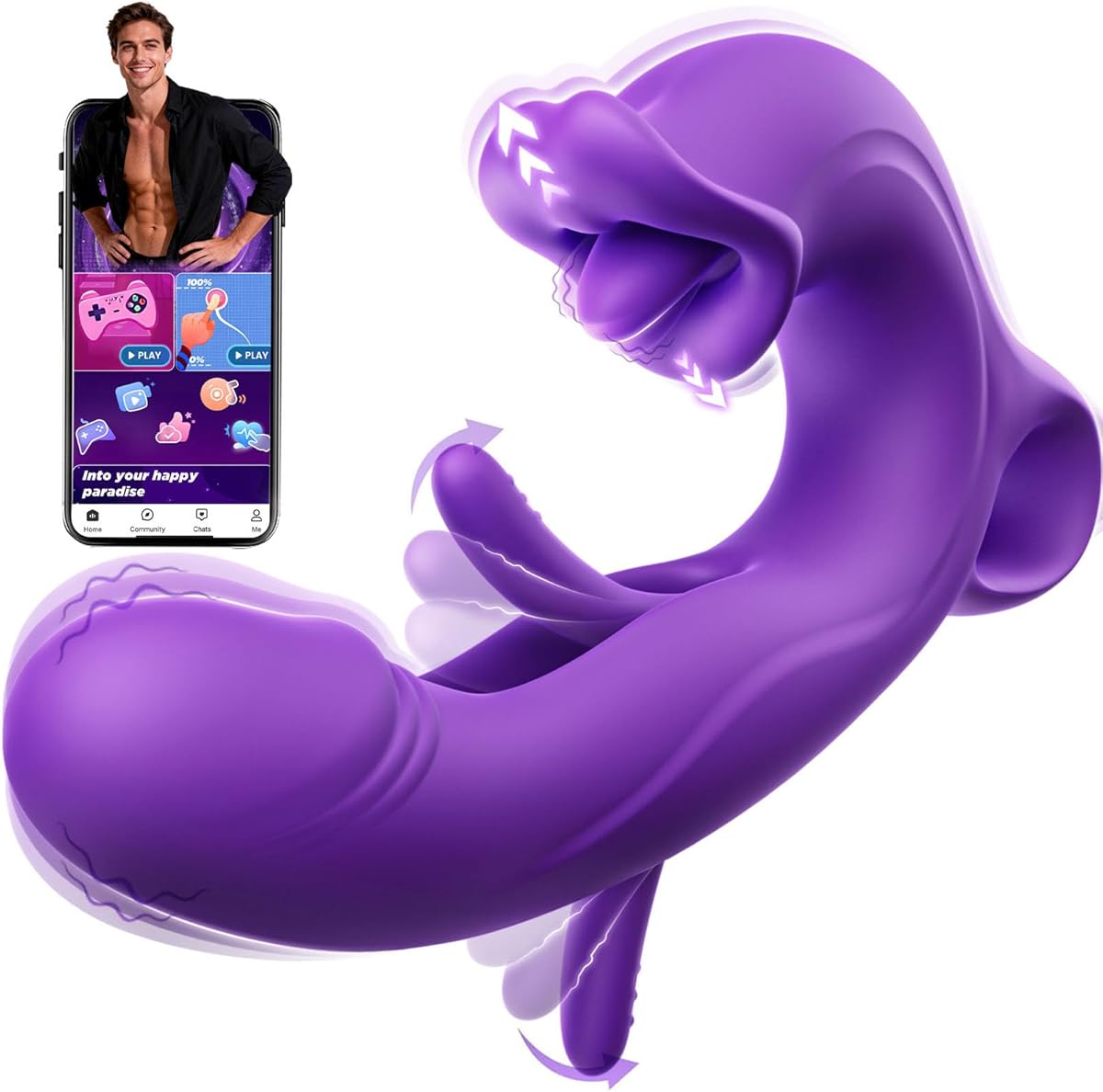 Vibration für Frauen Dildo AI-Sync Vibrator, Sex Spielzeug für die Frau mit 7 Zungenlecken 7 Schlagmodi 7 Vibrationmodi, Vibratorensets für Frauen Sex Toyset für Woman G Punkt Klitoris Vibratoren