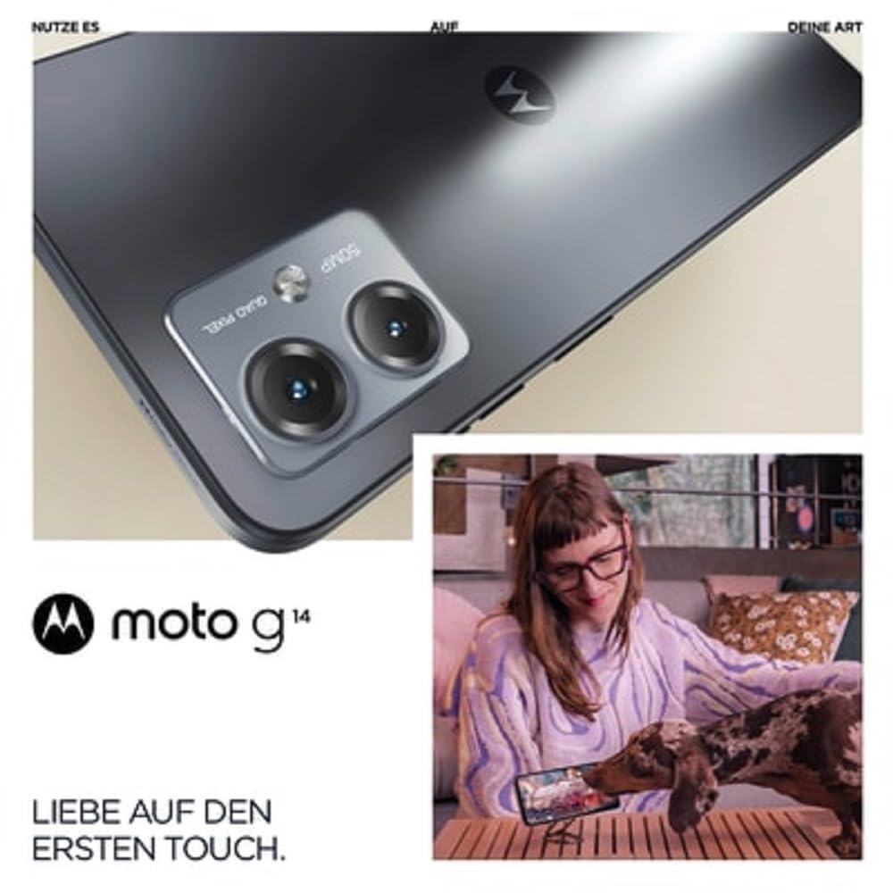 Motorola moto g14 (8/256 GB espandibile, Doppia fotocamera 50MP, Display 6.5" FHD+, Unisoc T616, batteria 5000 mAh, Dual SIM, Android 13, Cover Inclusa), Grigio (Grey)
