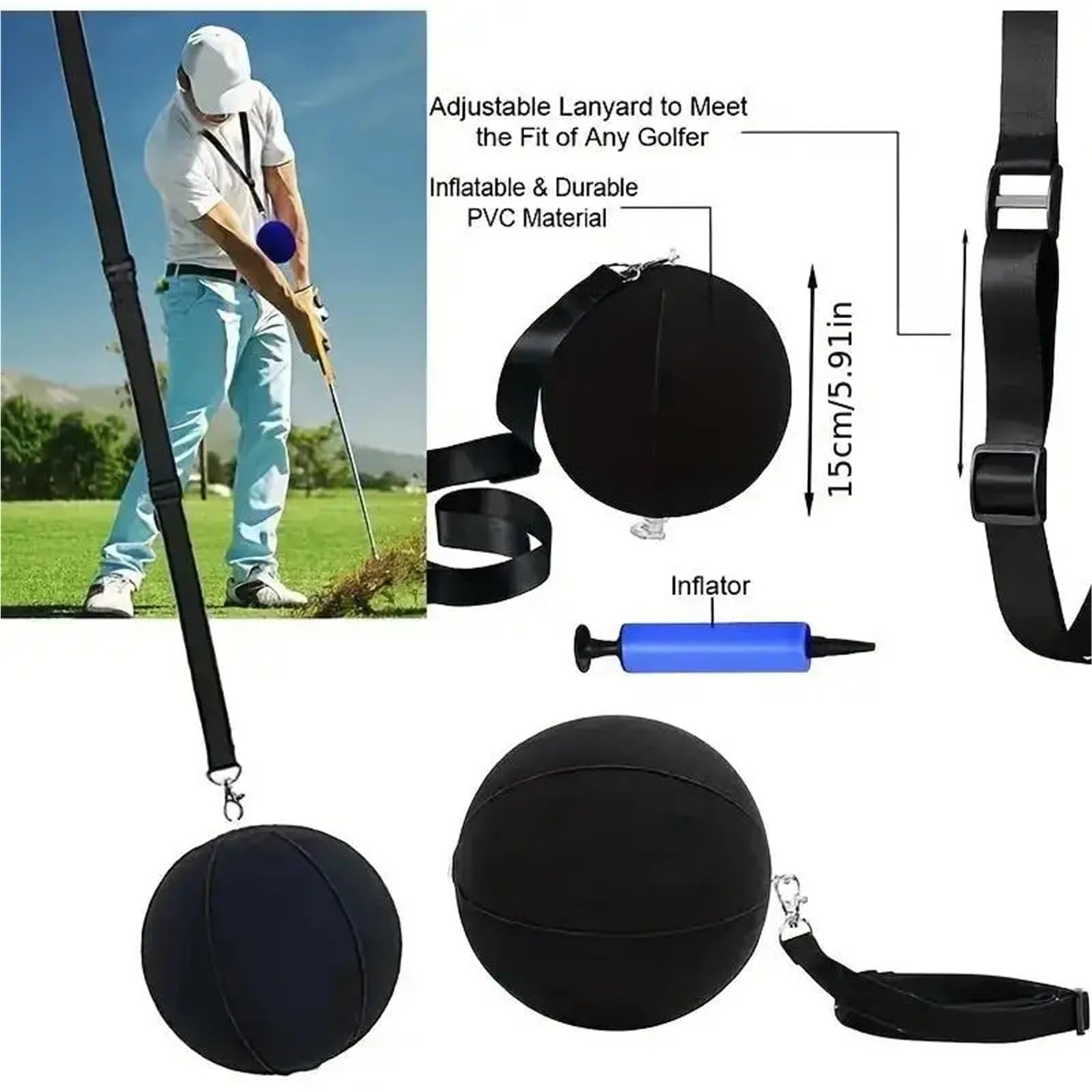 Golf Grip Trainer Juego de Entrenador Swing Golf 3 Piezas