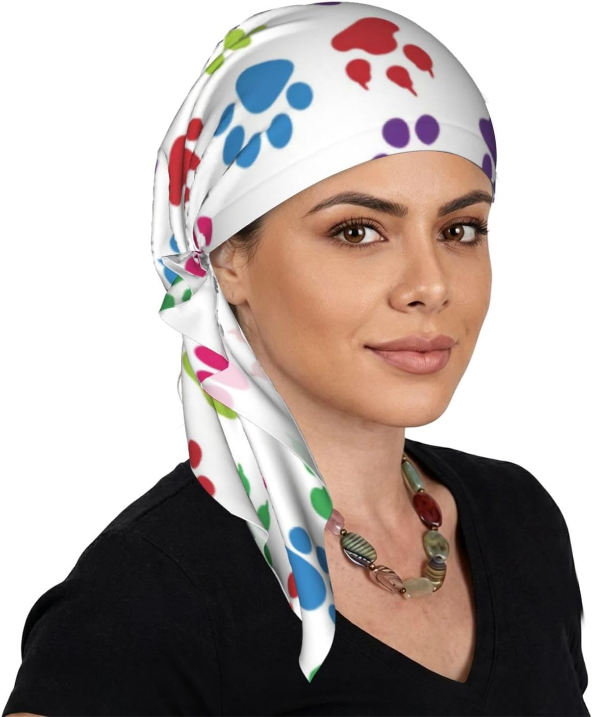 Women Long Tail Headscarf, Soft Stretch Hair Cover Lightweight Breathable Sleep Cap For Casual Daily Wear