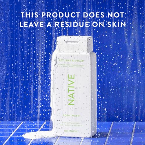 Image of Native Body Wash Contains Naturally Derived Ingredients | For Women & Men, Sulfate, Paraben, & Dye Free Leaving Skin Soft and Hydrating | Key Lime & Sugar 18 oz