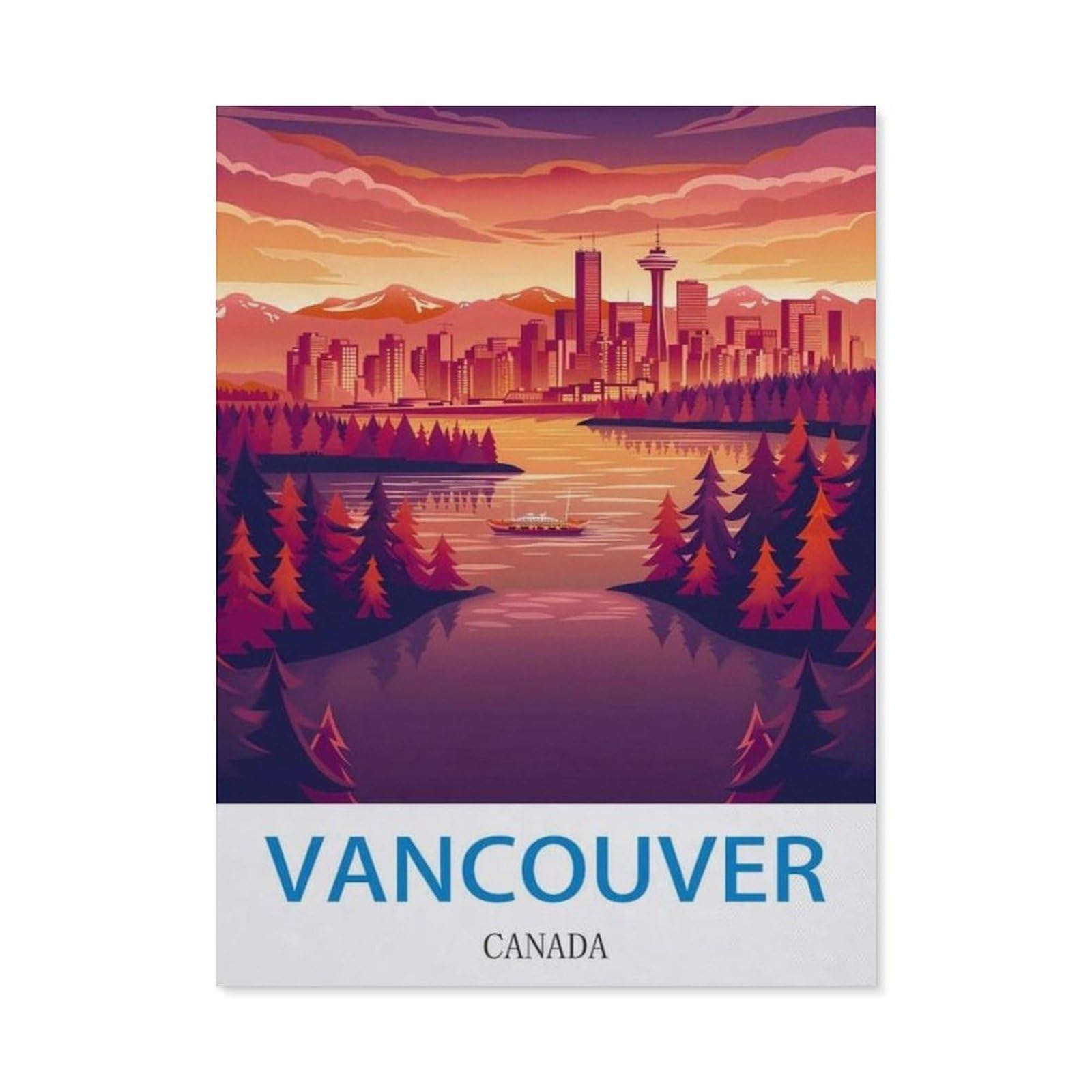 BEAYODKP DIY 5D Diamond Painting，Vancouver Canada，Round Diamond, Used for Room Decoration（40 x 50 cm/15.74 x 19.68 inches）-CO93