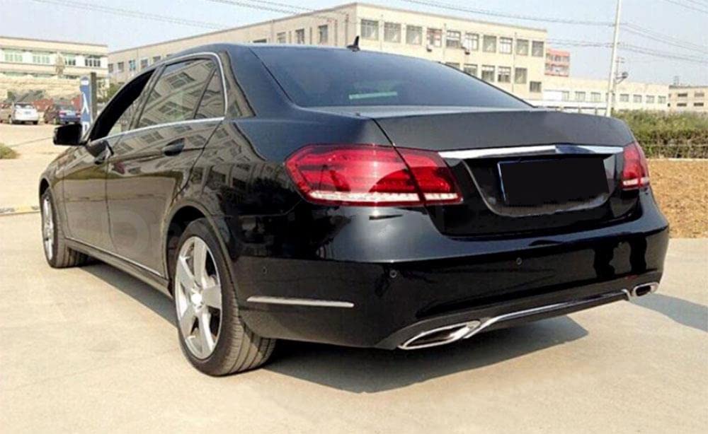 Dyfuzor Tylnego Zderzaka Samochodu Spoiler Protector Splitter Z Końcówkami Wydechowymi Dla Mercedesa Dla Benz E Klasa W212 Standard 2013-2016(Silver Black)